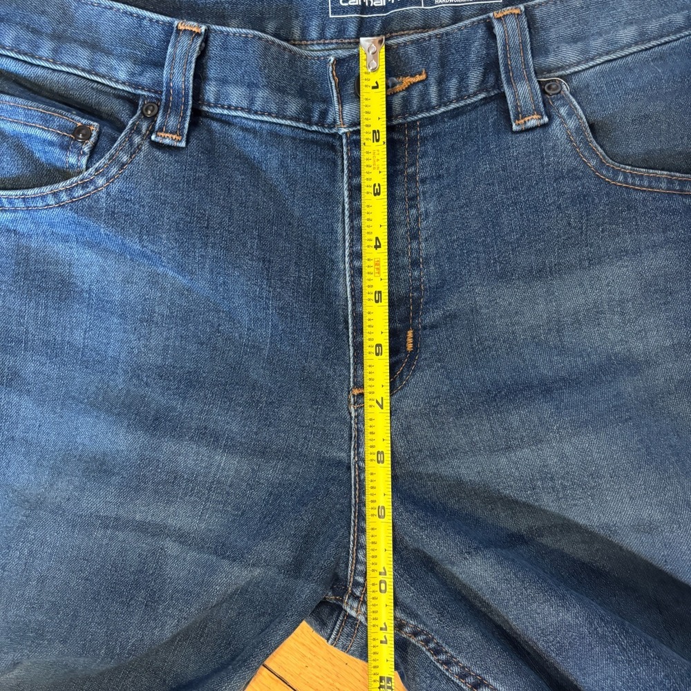 Carhartt Force Stretch Denim Jeans Mens 34x28 Workwear Relaxed - Picture 9 of 11